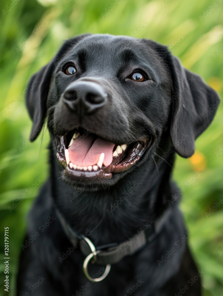 Happy Labrador Retriever with Open Mouth Happy Labrador Retriever with Open Mouth
