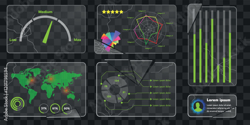Infographic template with a broken glass effect. A design that really catches the eye. Suitable for presentations, web design, mobile applications and much more