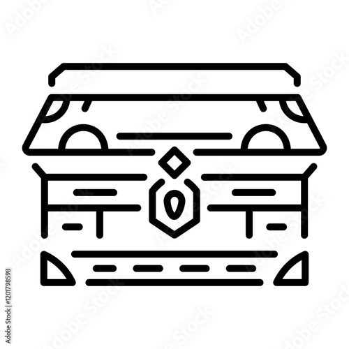 Antique jewellery box icon in linear style 