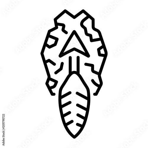 A line style icon of ancient stone 