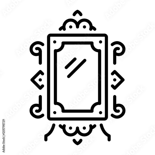 A line style icon of antique mirror 