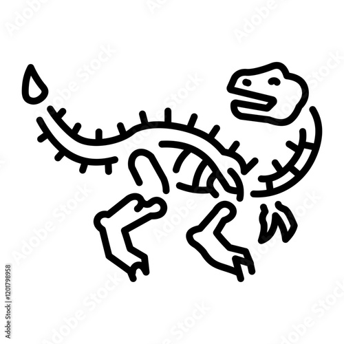 Dinosaur bones icon in line style 