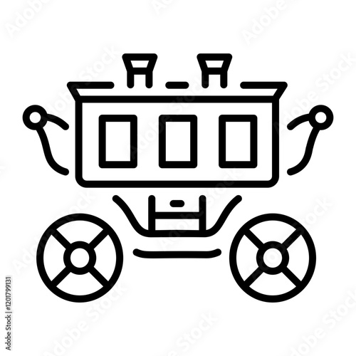 A line style icon of old carriage 