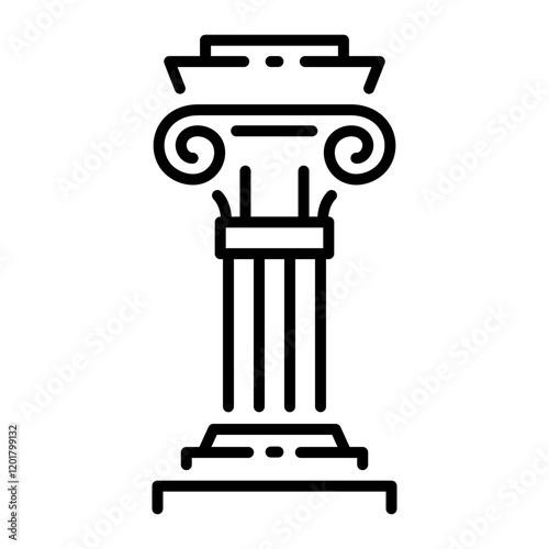 Ancient greek pillar icon in line style 