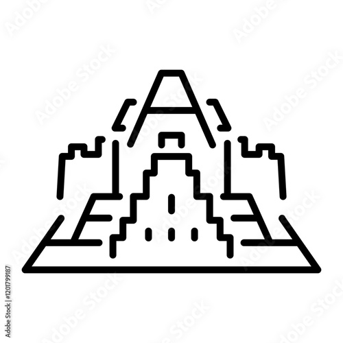 A linear icon of inca machu 