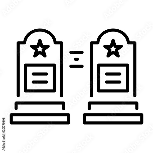 A line style icon of monument plaques 