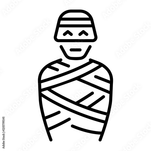 Egyptian mummy icon in line style 