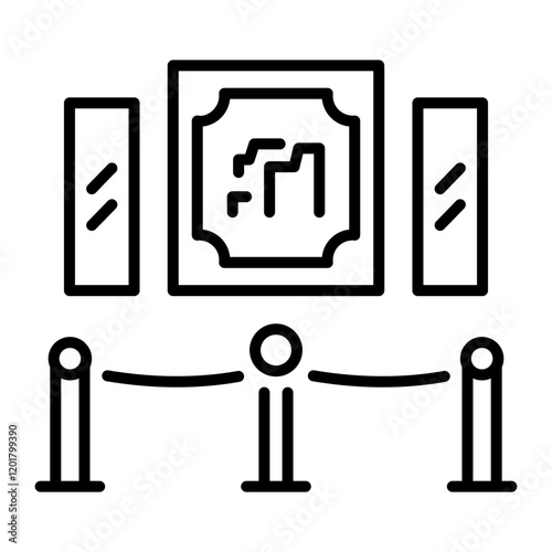 Museum hallway icon in linear style 