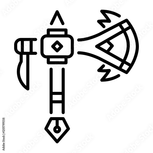 A linear icon of native weapon 