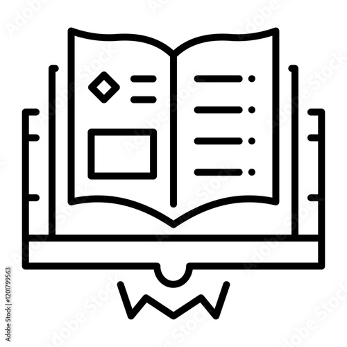 Old book icon in linear style 