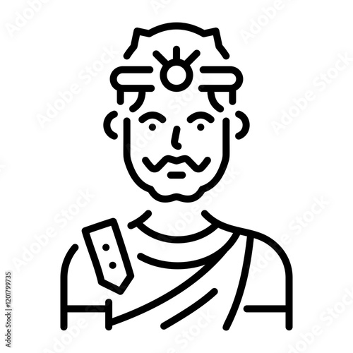 Roman emperor icon in line style 