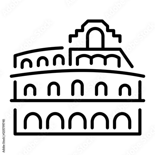 A linear icon of roman colosseum 