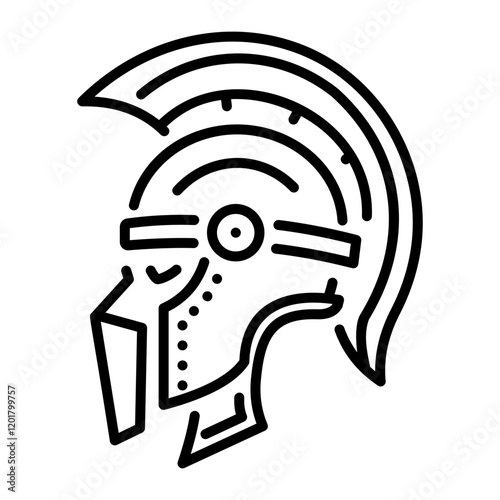 A linear icon of women helmet 