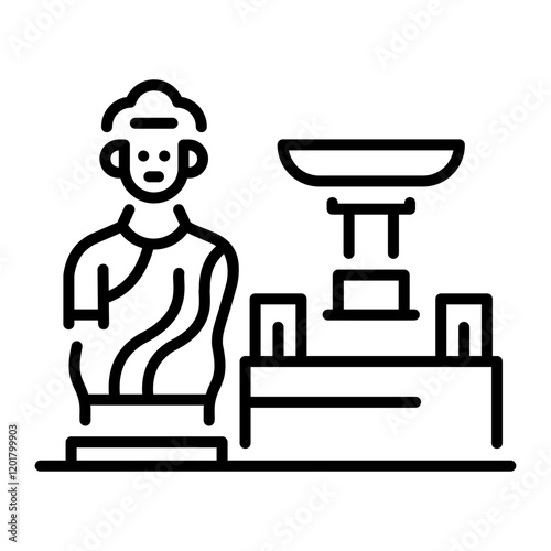Sculpture exhibition icon in line style 
