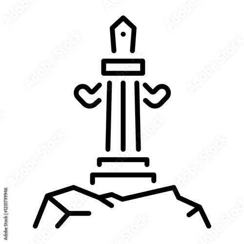 A line style icon of excalibur icon 