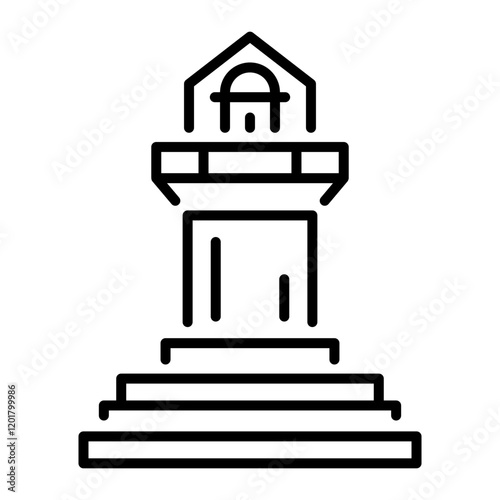 Stone monument icon in linear style 