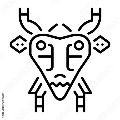 Tribal painting icon in linear style 