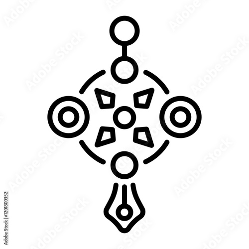 A line style icon of beautiful belly ring