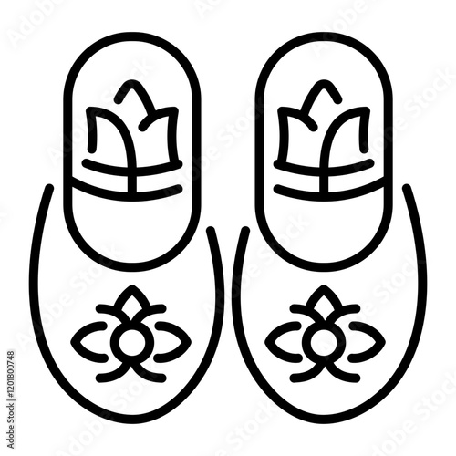 Lotus footwear icon in line style 