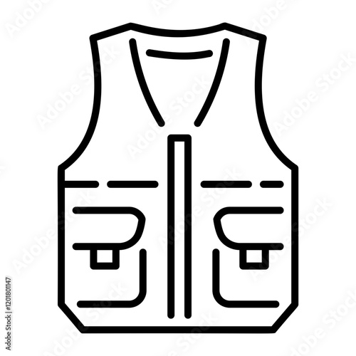 Outline style icon depicting a vest 