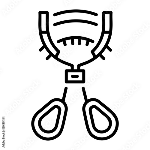 An outline style icon of eyelash curler 