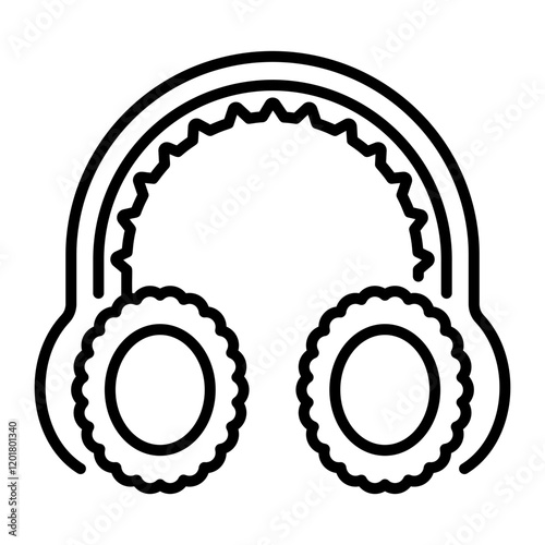 An outline style icon of earmuffs 