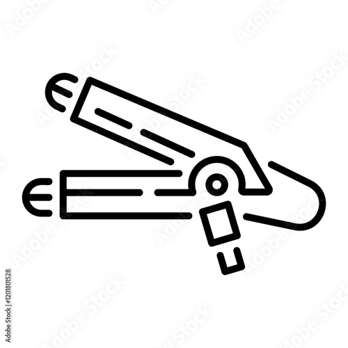 Hair straighter outline style icon