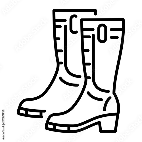 Long boots icon in line style 