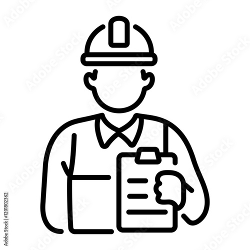Construction Supervisor icon in linear style 