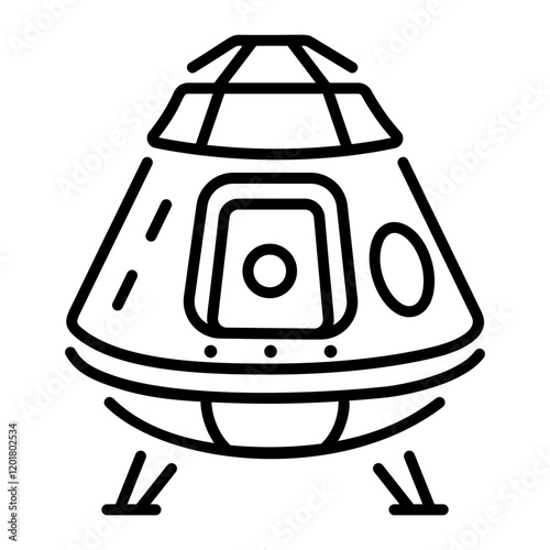 Space capsule icon in linear style 