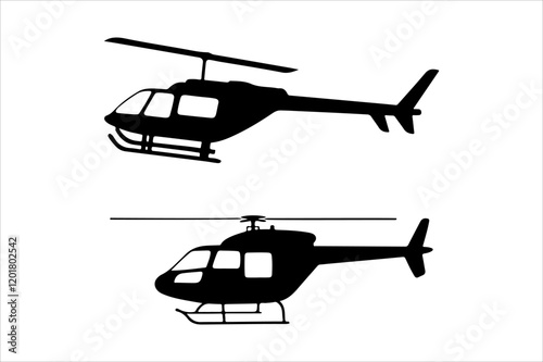 Helicopter Silhouette Collection set and high details