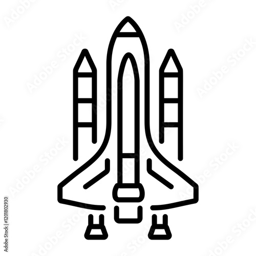Space shuttle icon in linear style 