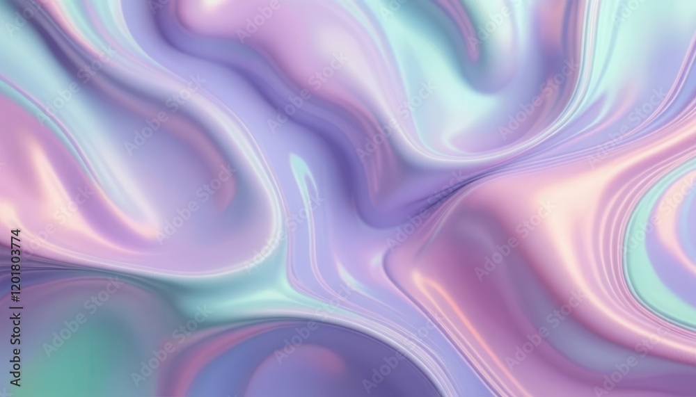 Obraz premium Colorful Abstract Gradient with Flowing Pastel Waves and Vibrant Highlights
