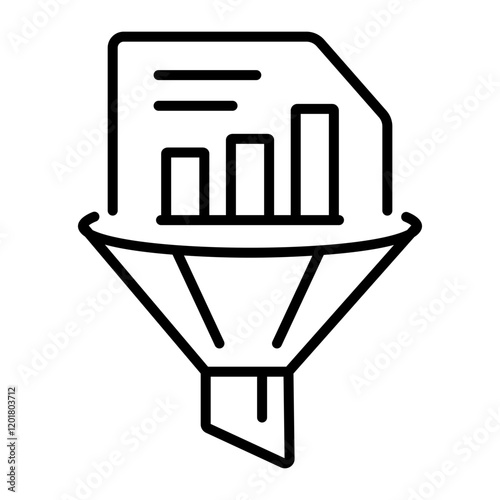Filter report icon in linear style 