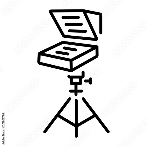 Teleprompter device icon in linear style 