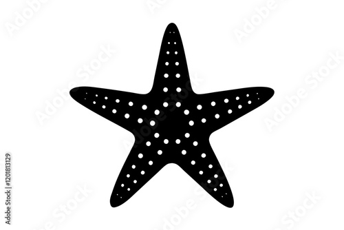 Starfish Silhouette Icon Vector Illustration

