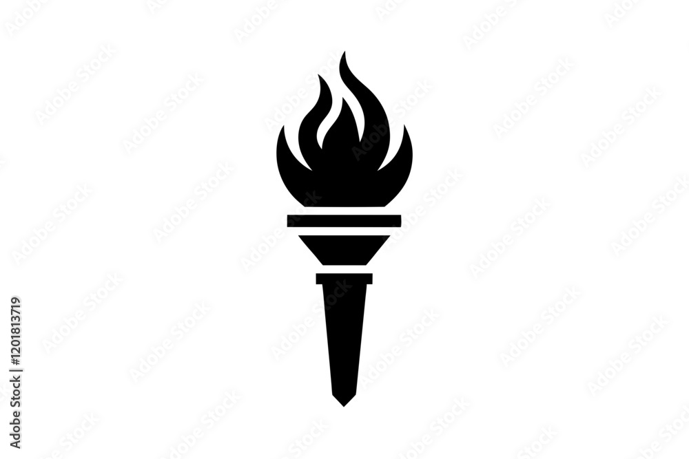 Modern Torch Flame Logo Icon Vector Template Illustration

