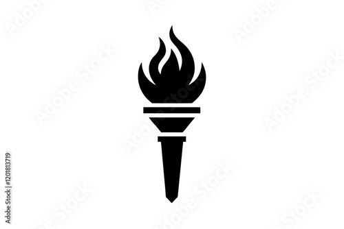 Modern Torch Flame Logo Icon Vector Template Illustration


