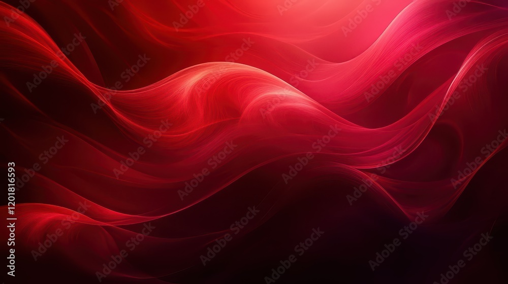 Obraz premium Rich crimson red background swirling with smooth, flowing textures creating a sense of depth and movement for a captivating visual experience