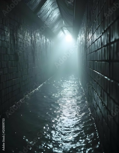 Sewer, dark background, dark tones