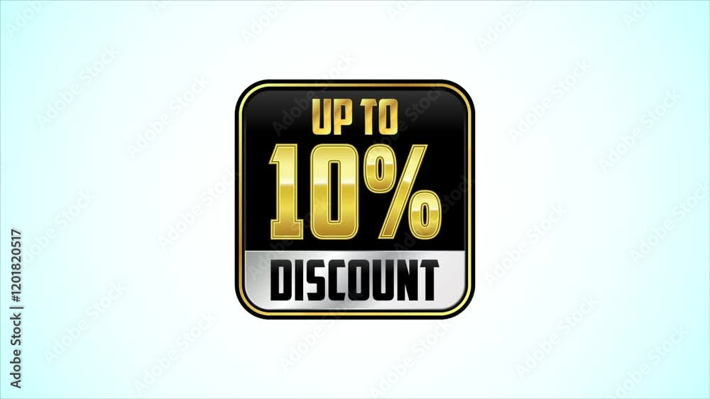 Up to 10 percent discount offer sign animation. Special offer symbol. Discount promotion Up to 10 percent discount offer sign animation. Special offer symbol. Discount promotion