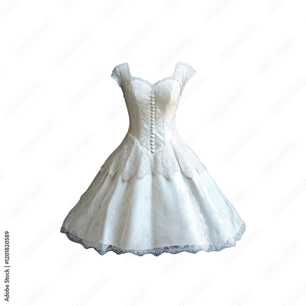 Obraz premium Elegant Vintage Wedding Dress with Lace Detail