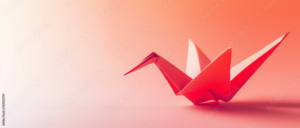 Origami Art, Creative Design, Paper Sculpture, 3D Effects, Red Bird, Modern Decoration Origami Art, Creative Design, Paper Sculpture, 3D Effects, Red Bird, Modern Decoration