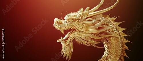 Golden Dragon Illustration - Chinese Symbolism and Culture photo