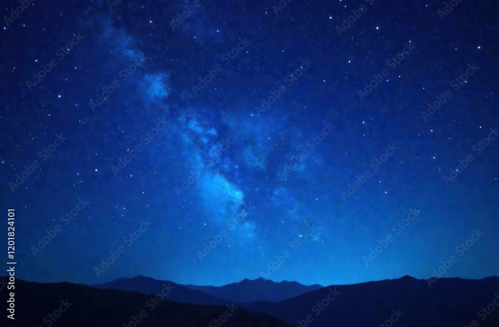 Night shining starry sky, blue space background with stars, cosmos Night shining starry sky, blue space background with stars, cosmos