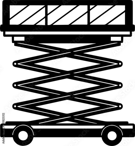 scissor lift machine silhouette vector illustration
