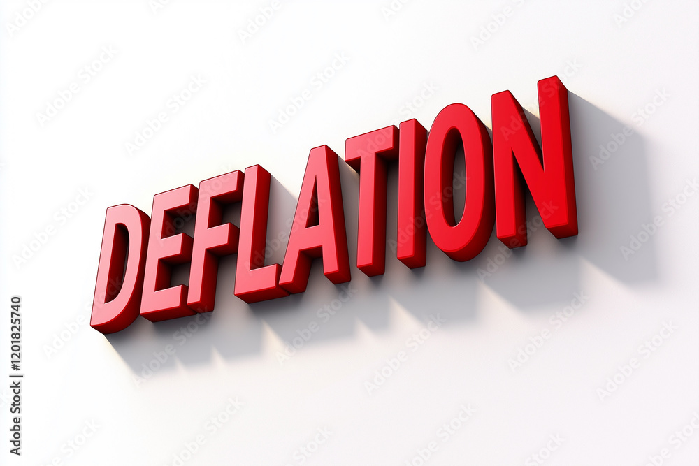 Deflation word. A striking 3D red Deflation word. A striking 3D red