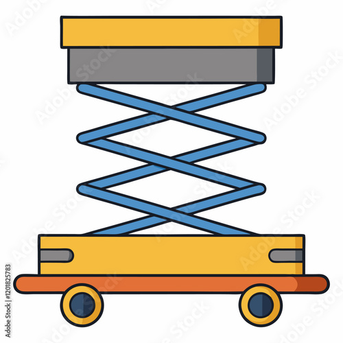 scissor lift machine vector illustration