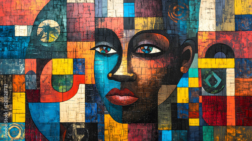 Vibrant African Contemporary Modern Art from Zimbabwe: A Fusion of Tradition and Modern Expression in Bold Colors and Patterns