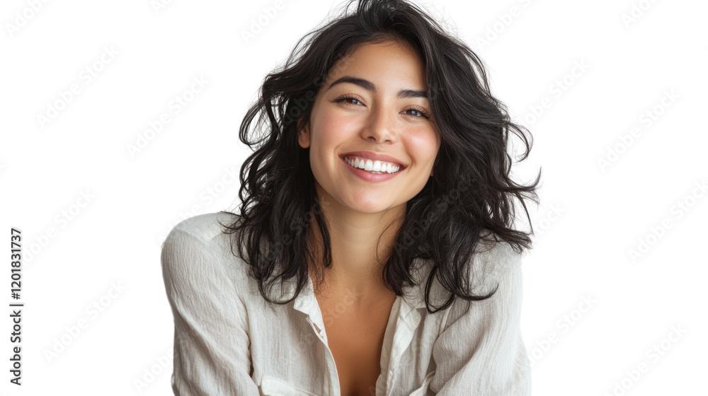 A cheerful young woman smiles warmly, showcasing her joyful personality and vibrant spirit in a natural, candid setting. A cheerful young woman smiles warmly, showcasing her joyful personality and vibrant spirit in a natural, candid setting.